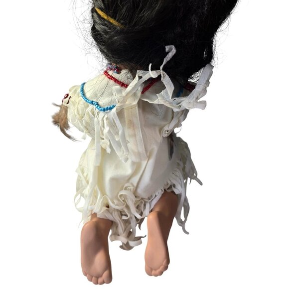 Praying Doll Native American Indian 2001 VTG Porcelain Kelly J RuBert Feathers - Picture 5 of 15